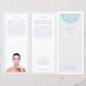 Turquois Mandala Lotus Spa Salon Tri-Fold Brochure (Voorkant)
