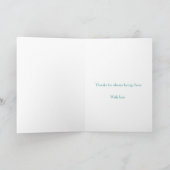 Turquoise 11e trouwdag vrouw fotocard kaart (Binnen)