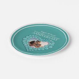 Turquoise 11th Wedding Jubileum foto hart Papieren Bordje
