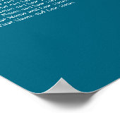 Turquoise 15 Tafel Trouwstoelindeling Poster (Hoek)