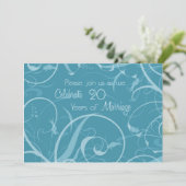 Turquoise 20th Wedding Jubileum Invitation Kaart (Staand voorkant)