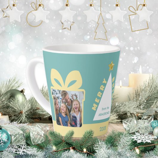 Turquoise 2 Photo Minimalist Keepsake Latte Mok