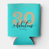 Turquoise 30 en Fabulous Birthday Koelbox Blikjeskoeler (Voorkant)