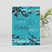 Turquoise 30th Birthday Party Invitation Card Kaart (Staand voorkant)