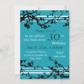 Turquoise 30th Birthday Party Invitation Card Kaart (Achterkant)