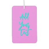 Turquoise 3D Azure Moderne Tekst Grappig Violet Luchtverfrisser (Voorkant)