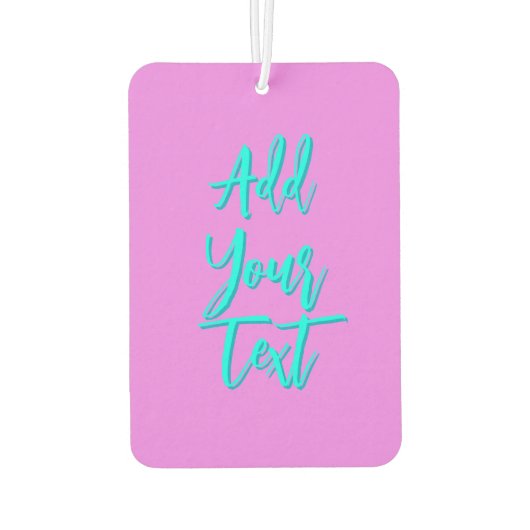 Turquoise 3D Azure Moderne Tekst Grappig Violet Luchtverfrisser (Achterkant)