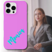Turquoise 3D Azure-naam | Grappig Violet iPhone Hoesje