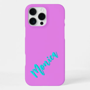 Turquoise 3D Azure Naam Grappige Violet iPhone 16 Pro Max Hoesje