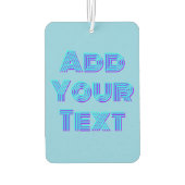 Turquoise 3D Indigo Moderne Naam Funny Sky Blue Luchtverfrisser (Achterkant)