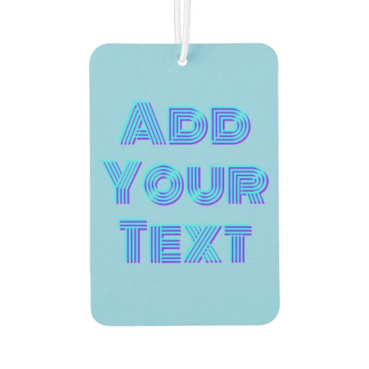 Turquoise 3D Indigo Moderne Naam Funny Sky Blue Luchtverfrisser (Achterkant)