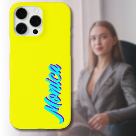 Turquoise 3D Indigo Moderne naam | Grappige Neon L iPhone 16 Pro Max Hoesje