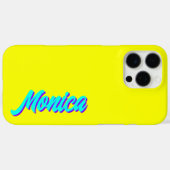 Turquoise 3D Indigo Moderne naam | Grappige Neon L Case-Mate iPhone Case (Achterkant (horizontaal))