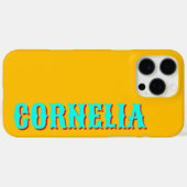 Turquoise 3D Red Moderne Naam | Grappig Amber Case-Mate iPhone Case (Achterkant (horizontaal))