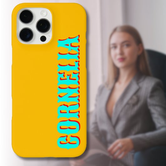 Turquoise 3D Red Moderne Naam | Grappig Amber Case-Mate iPhone Case