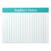 Turquoise 8.5x11 Letter Formaat Linker Verticale N Notitieblok (Voorkant)