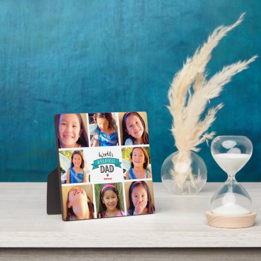 Turquoise 8 foto collage 's werelds grootste vader fotoplaat (Insitu)