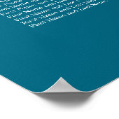 Turquoise 8 Tafel Trouw Stoelenindeling Poster (Hoek)