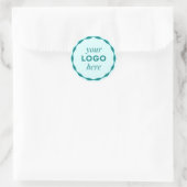 Turquoise aangepaste logo geschulpte cirkel sticke ronde sticker (Tas)