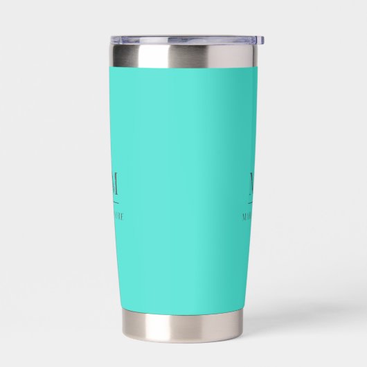 Turquoise aangepaste monogram initialen naam geïsoleerde drinkbeker (Links)