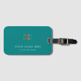 Turquoise Aangepaste naam & logo Bagagelabel