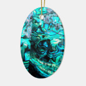 Turquoise abalone paua shell detail keramisch ornament (Links)
