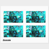 Turquoise abalone paua shell detail rechthoekige sticker (Vel)