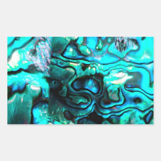 Turquoise abalone paua shell detail rechthoekige sticker (Voorkant)