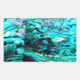 Turquoise abalone paua shell detail rechthoekige sticker