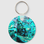Turquoise abalone paua shell detail sleutelhanger (Voorkant)