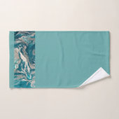 Turquoise Abstract Border Handdoekenset Bad Handdoek (Handdoek)
