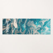 Turquoise Abstract Gepersonaliseerde Yogamat (Voorkant (horizontaal))