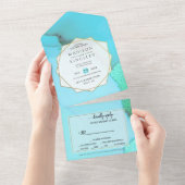 Turquoise Abstract geweldig in één uitnodiging (Afscheurbaar)