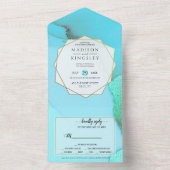 Turquoise Abstract geweldig in één uitnodiging (Binnen)