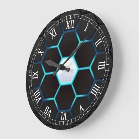 Turquoise Abstract Grote Klok (Hoek)