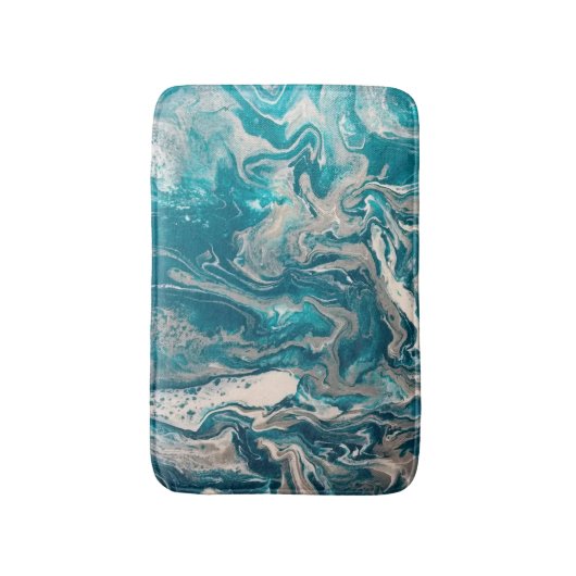 Turquoise Abstract Kleine Badmat (Voorkant Verticaal)