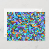 Turquoise Abstract Mosaic Pattern Briefkaart (Voorkant / Achterkant)