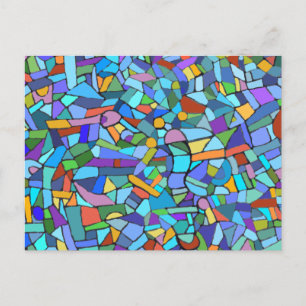 Turquoise Abstract Mosaic Pattern Briefkaart