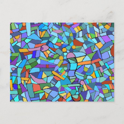 Turquoise Abstract Mosaic Pattern Briefkaart (Voorkant)