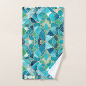 Turquoise Abstract Mozaïek Bad Handdoek (Handdoek)