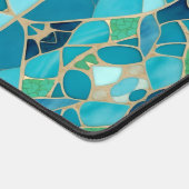 Turquoise Abstract Mozaïek met Art Deco stijl Bureaumat (Hoek)