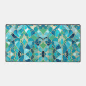 Turquoise Abstract Mozaïek met Art Deco stijl Bureaumat (Voorkant)