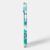 Turquoise Abstract Mozaïek met Art Deco stijl Case-Mate iPhone Case (Achterkant / Links)