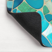 Turquoise Abstract Mozaïek met Art Deco stijl Muismat (Hoek)