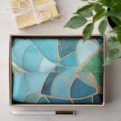 Turquoise Abstract Mozaïek met Art Deco stijl Tissuepapier (Geschenk)
