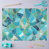 Turquoise Abstract Mozaïek met Art Deco stijl Tissuepapier (Craft)