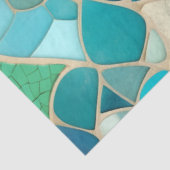 Turquoise Abstract Mozaïek met Art Deco stijl Tissuepapier (Detail)