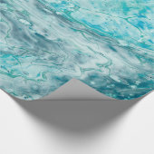 Turquoise Abstract Paint Pour Art Cadeaupapier (Hoek)