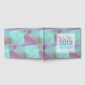 Turquoise Abstract pastel 50th Birthday Guest Book Gastenboek (Volledig)