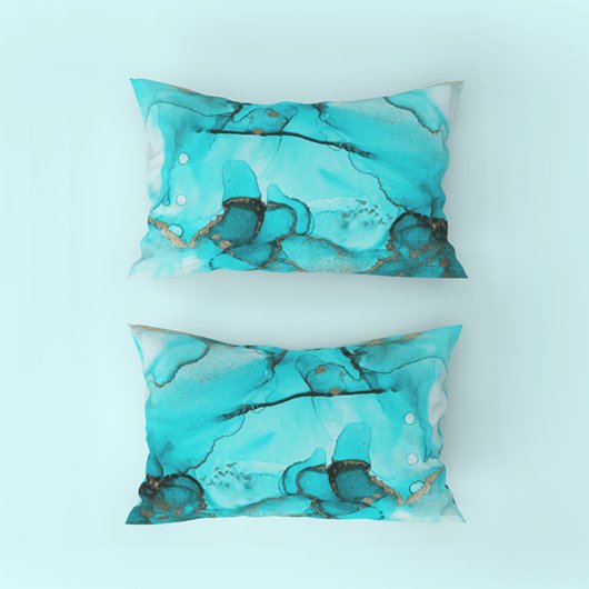 Turquoise Abstract Pillow Hoesje Kussensloop